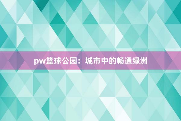 pw篮球公园：城市中的畅通绿洲